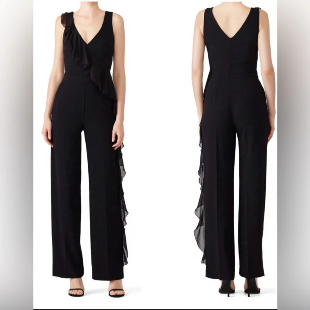 Connected Women’s Ruffled Jumpsuit Elegant Black Tie Event Plus Size 20W NEW - Picture 1 of 5